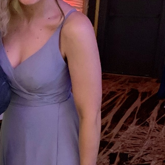 Azazie Thana Dusty Blue Bridesmaids Dress Size 6 - Picture 3 of 6